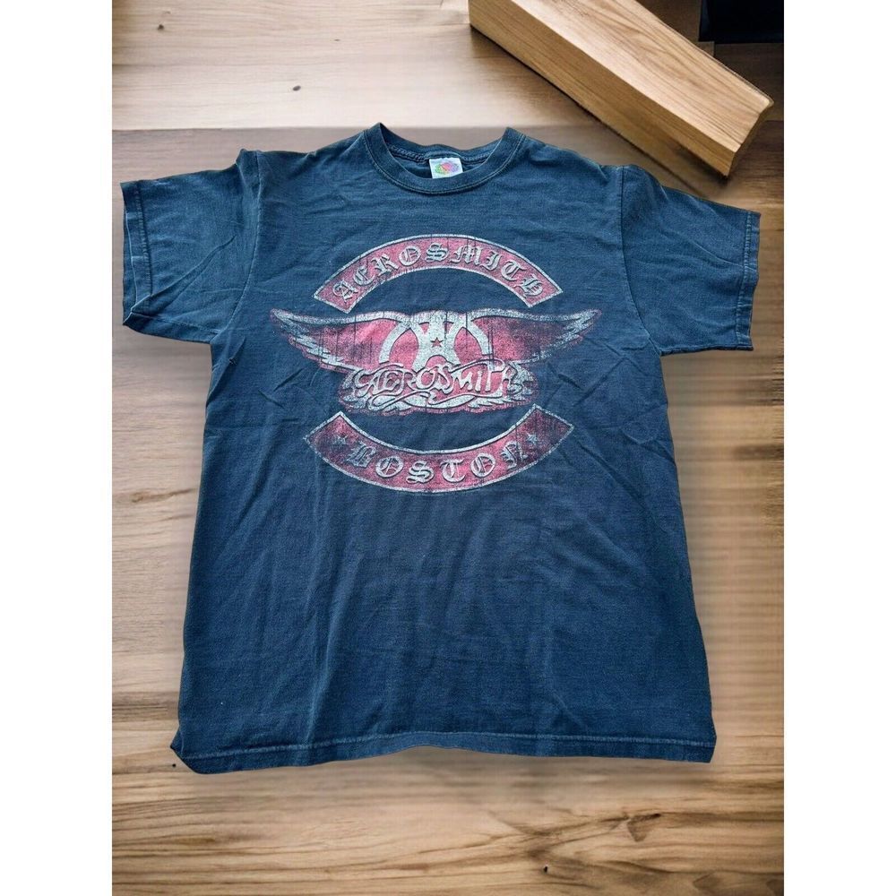 Aerosmith Boston 2005 Tee Black T-Shirt Short Sleeve Size M